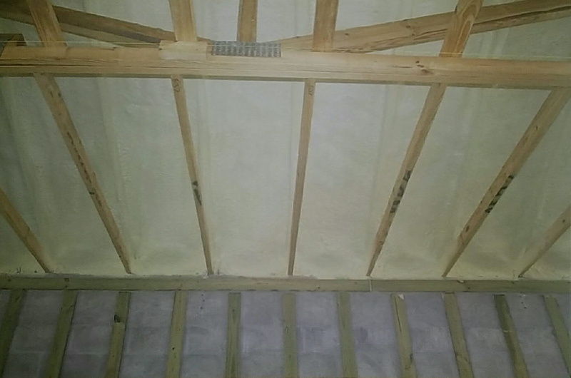 Inside Spray Foam Insulation - Before